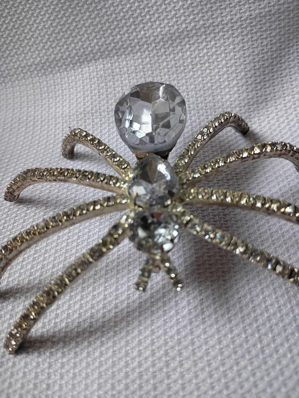 Halloween Huge 4 Inches Spider Brooch Rhinestone Vintage Women's Jewelry Bug Pin